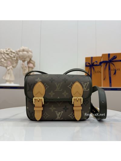 Louis Vuitton Satchel Olive Monogram Double Buckle Crossbody Bag M26969