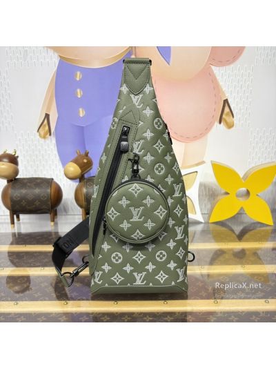 Louis Vuitton Olive Monogram Sling Bag with Round Pouch