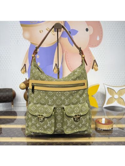 Louis Vuitton Olive Monogram Tall Shoulder Bag with Front Pockets