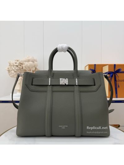 Louis Vuitton Olive Twin Handle Flap Bag with Front Lock Premium