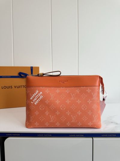 Louis Vuitton Orange Monogram Zip Pouch