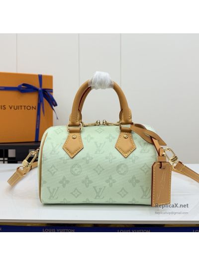 Louis Vuitton Pale Green Monogram Twin Handle Zip Bag M27530