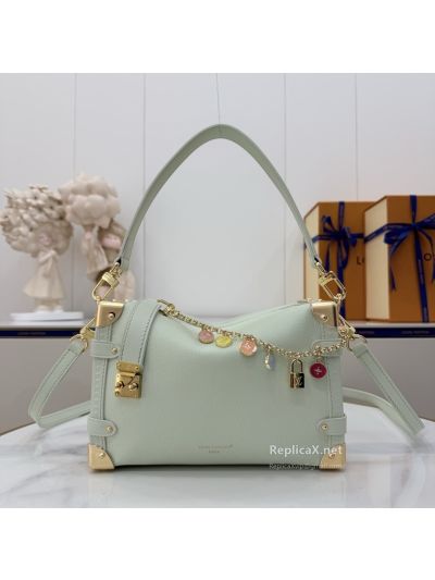 Louis Vuitton Pale Green Trunk-Style Shoulder Bag with Charm Chain
