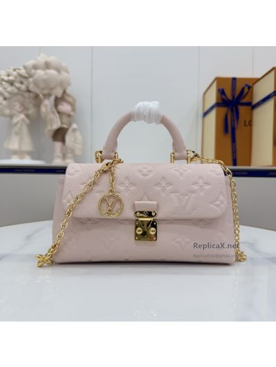 Louis Vuitton Pale Pink Embossed Monogram Flap Top Handle Bag