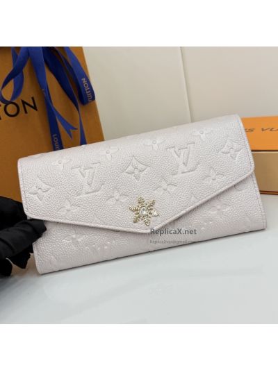 Louis Vuitton Pale Pink Embossed Monogram Long Envelope Wallet