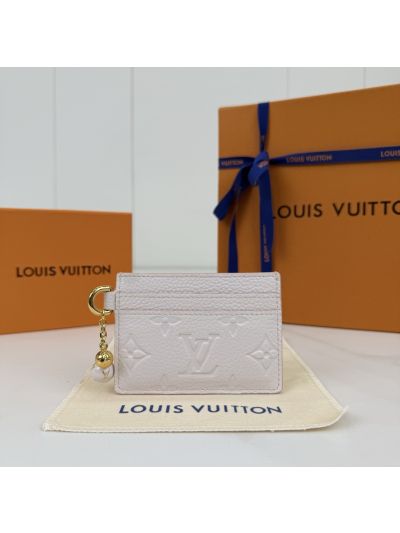 Louis Vuitton Pale Pink Monogram Card Holder with Ring