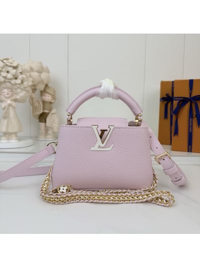 Louis Vuitton Pale Pink Top Handle Bag with Chain Strap
