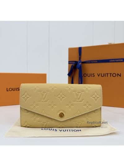 Louis Vuitton Pale Yellow Embossed Monogram Envelope Wallet
