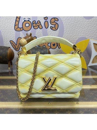Louis Vuitton Pale Yellow Quilted Turn-Lock Top Handle Bag