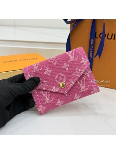 Louis Vuitton Pink and Cream Monogram Compact Envelope Wallet