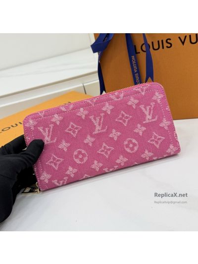 Louis Vuitton Pink and Cream Monogram Zip-Around Wallet