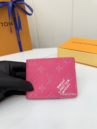 Louis Vuitton Pink Monogram Lettering Bifold Wallet