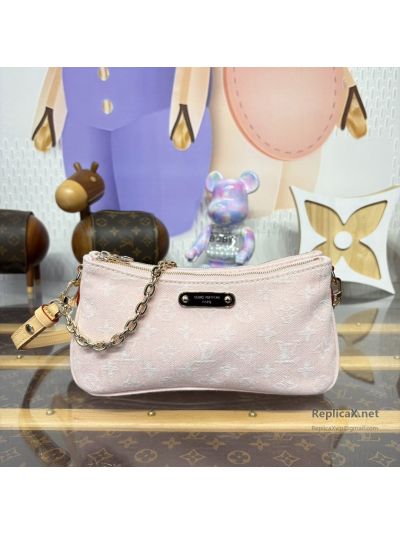 Louis Vuitton Pink Monogram Textured Chain Shoulder Bag