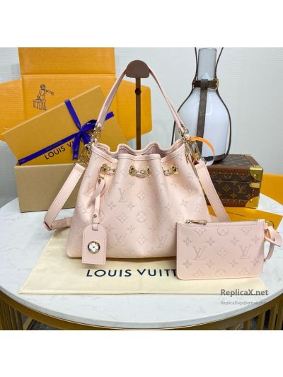 Louis Vuitton Pink Perforated Monogram Drawstring Bucket Bag Premium