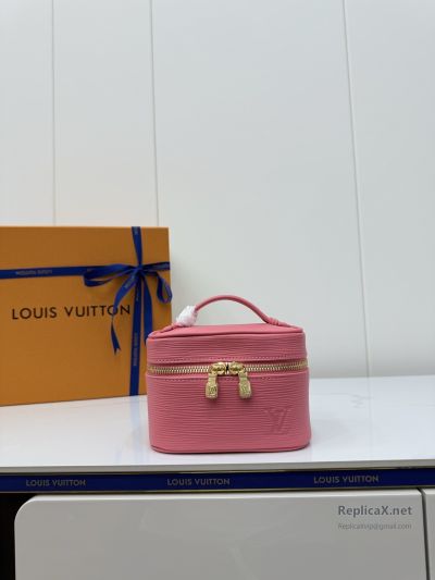 Louis Vuitton Pink Ribbed Compact Vanity Case