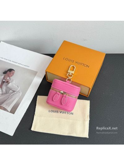 Louis Vuitton Pink Ribbed Mini Zip Pouch with Hook