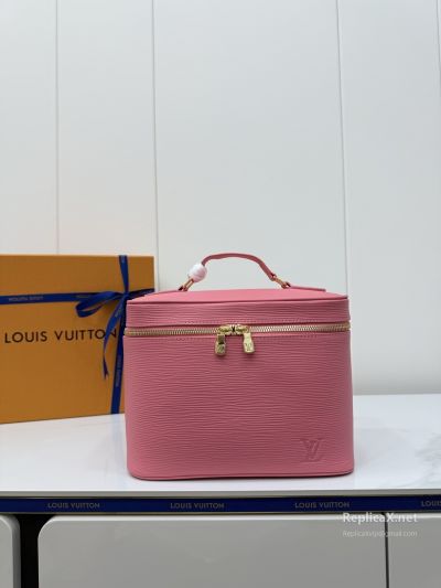 Louis Vuitton Pink Ribbed Tall Vanity Case