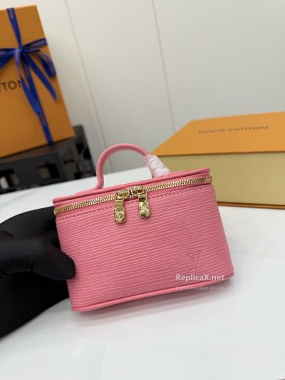 Louis Vuitton Pink Ribbed Zip Vanity Case