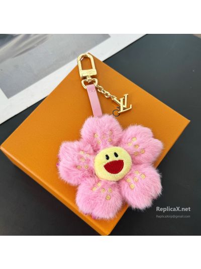 Louis Vuitton Pink Smiling Flower Bag Charm