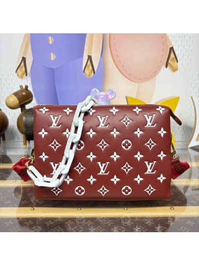 Louis Vuitton Red and White Monogram Chain Pouch Bag