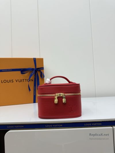 Louis Vuitton Red Ribbed Compact Vanity Case