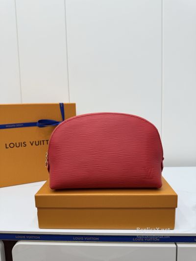 Louis Vuitton Red Ribbed Cosmetic Pouch