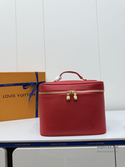 Louis Vuitton Red Ribbed Tall Vanity Case