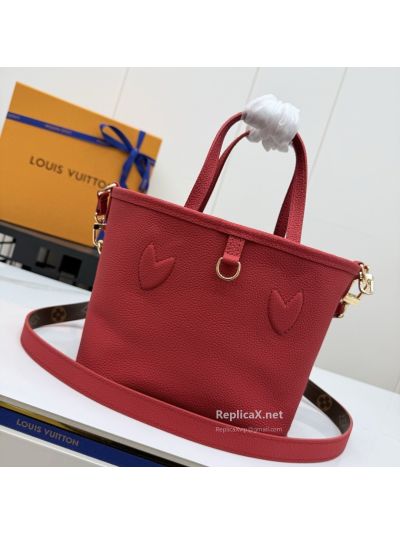 Louis Vuitton Red Top Handle Tote with Printed Pouch