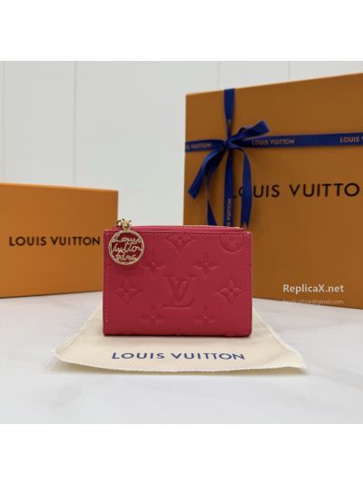 Louis Vuitton Rose Pink Embossed Monogram Folded Zip Wallet