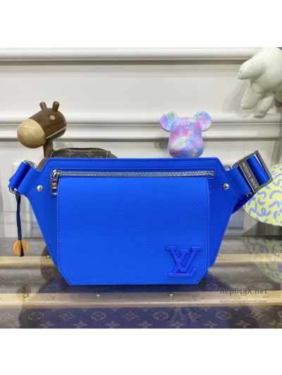 Louis Vuitton Royal Blue Grained Flap Belt Bag