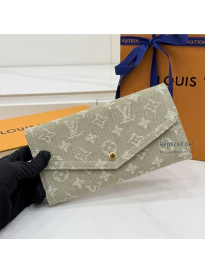 Louis Vuitton Sage and Cream Monogram Envelope Wallet