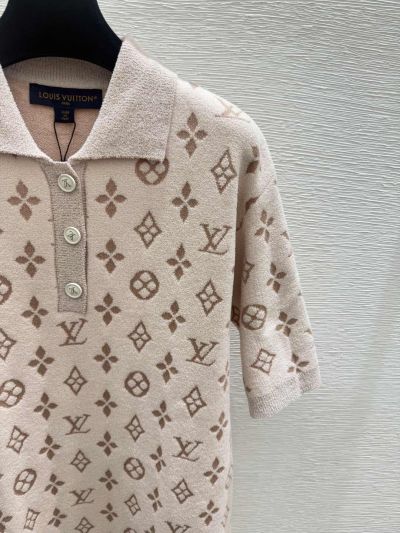 Louis Vuitton Short Sleeve Cashmere Cardigan in Beige
