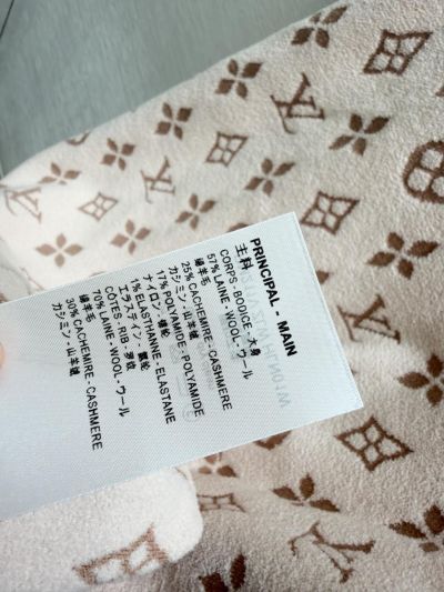 Louis Vuitton Short Sleeve Cashmere Cardigan in Beige