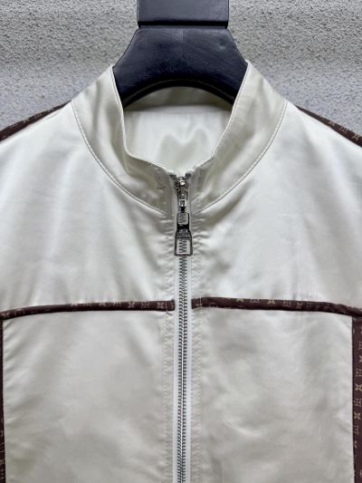 Louis Vuitton Short Sleeve Contrast-Trim Jacket in White
