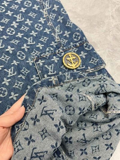 Louis Vuitton Short Sleeve Denim Dress in Navy
