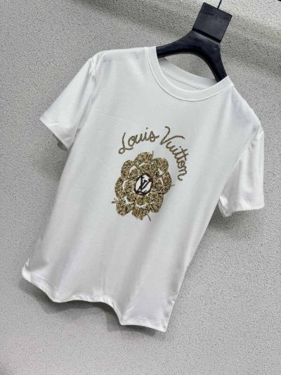 Louis Vuitton Short Sleeve Embroidered T-Shirt in White