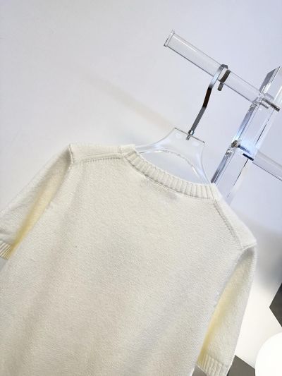 Louis Vuitton Short Sleeve Embroidered Top in White