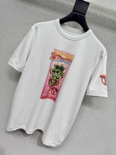 Louis Vuitton Short Sleeve Floral T-Shirt in White