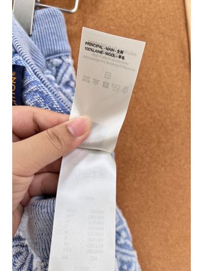 Louis Vuitton Short Sleeve Jacquard Skirt in Light Blue