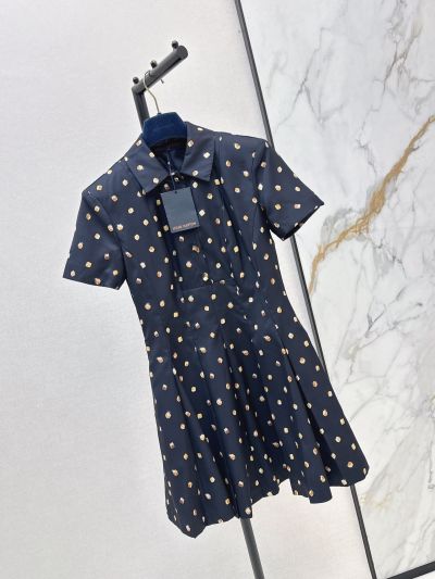 Louis Vuitton Short Sleeve Mini Dress in Navy