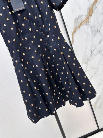Louis Vuitton Short Sleeve Mini Dress in Navy