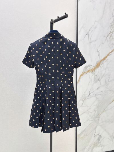 Louis Vuitton Short Sleeve Mini Dress in Navy