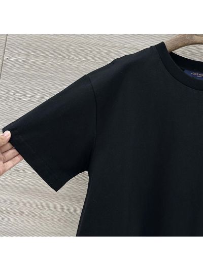 Louis Vuitton Short Sleeve Ruffled Dress in Black
