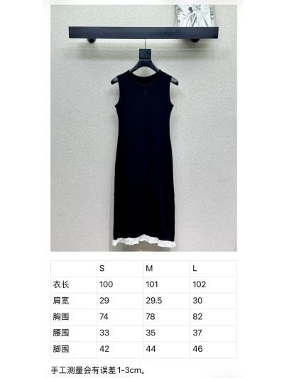 Louis Vuitton Sleeveless Contrast-Trim Dress in Black and White