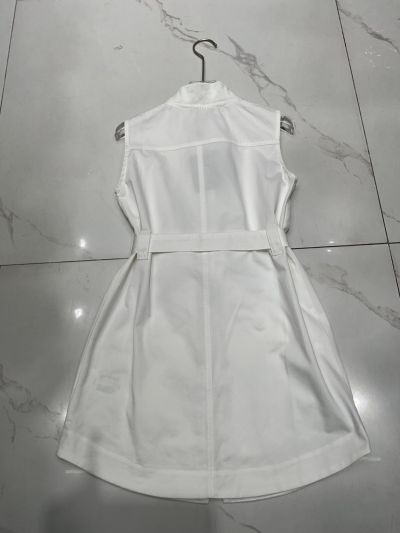 Louis Vuitton Sleeveless Contrast-Trim Dress in White