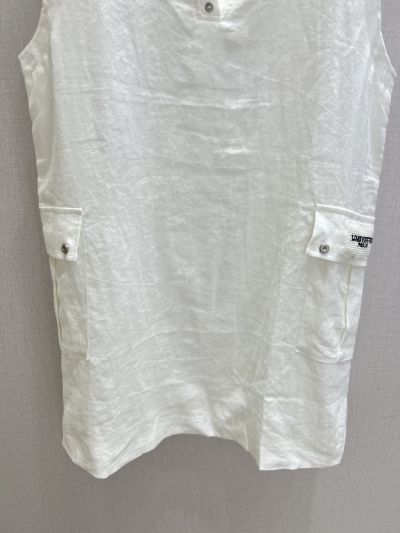 Louis Vuitton Sleeveless Linen Dress in White