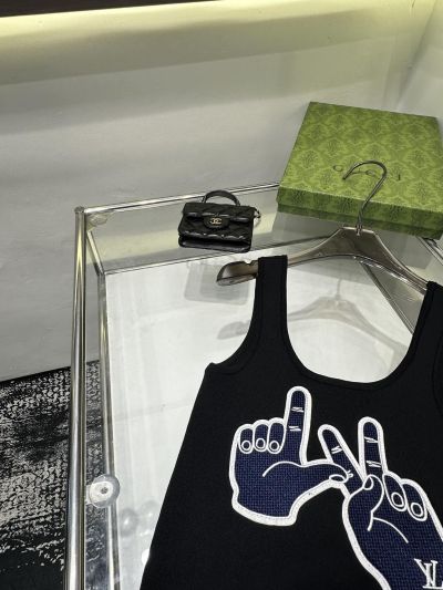 Louis Vuitton Sleeveless Monogram Top in Black and White