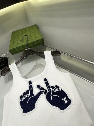 Louis Vuitton Sleeveless Monogram Top in Black and White