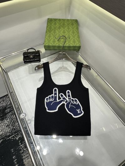 Louis Vuitton Sleeveless Monogram Top in Black and White