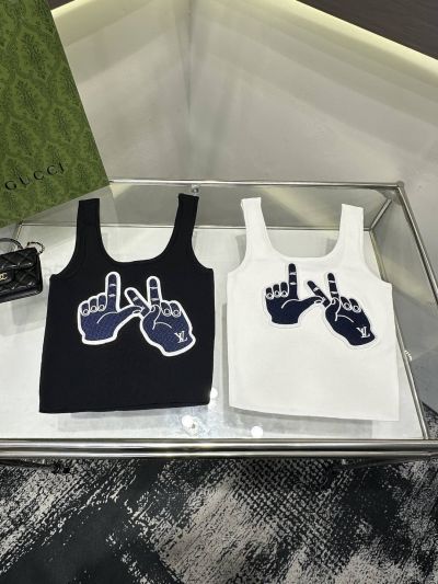 Louis Vuitton Sleeveless Monogram Top in Black and White
